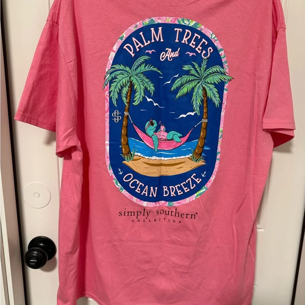 Simply Southern Palm Trees and Ocean Breeze T-Shirt XL NEW - Picture 2 of 4